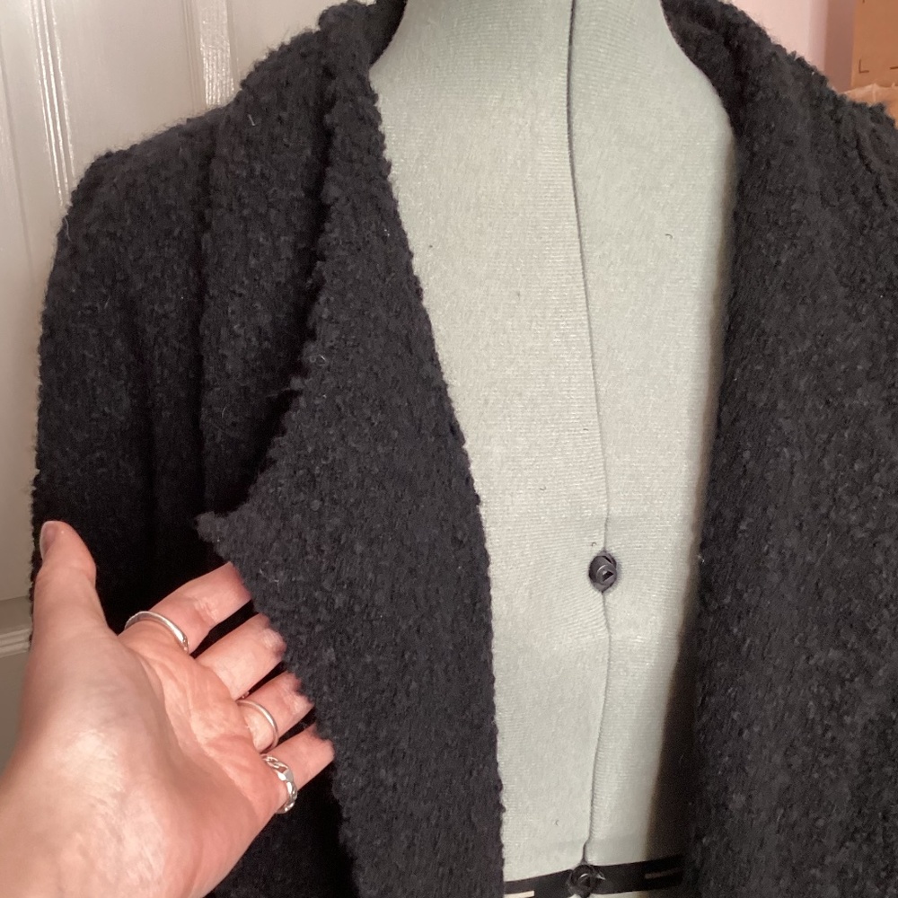 Ann Taylor's LOFT Black cardigan sweater Blazer (Italian yarn) Womens medium